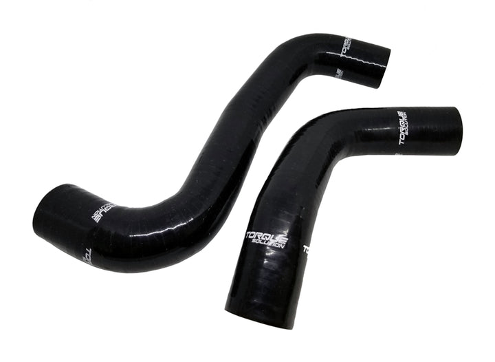 Torque Solution 08-14 Subaru WRX / 08-18 STI / 09-13 Forester XT Silicone Radiator Hose Kit - Black - Bull Strap