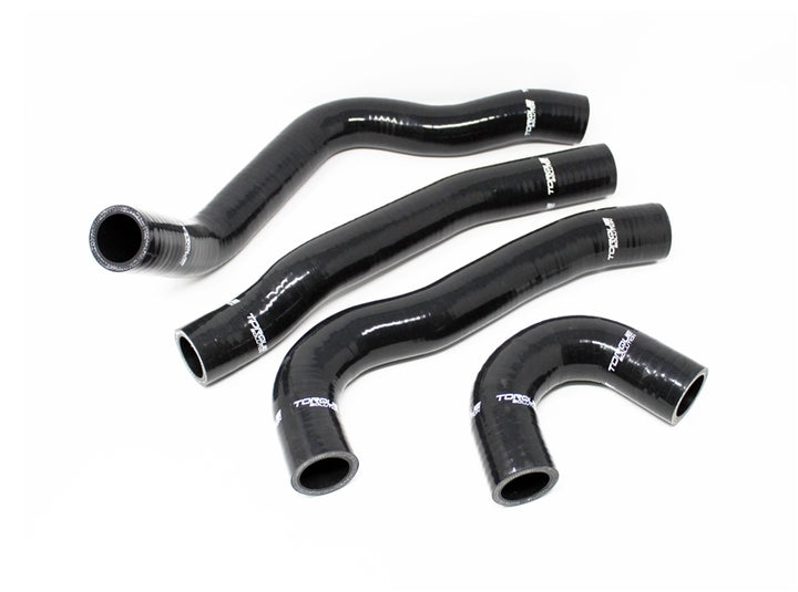 Torque Solution 08-15 Mitsubishi Evolution X Silicone Radiator Hose Kit - Black - Bull Strap