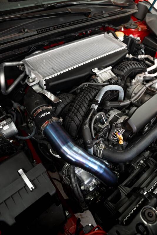 Torque Solution 2022+ Subaru WRX / 19-23 Subaru Ascent Titanium Top Mount Charge Pipe - Burnt Blue - Bull Strap