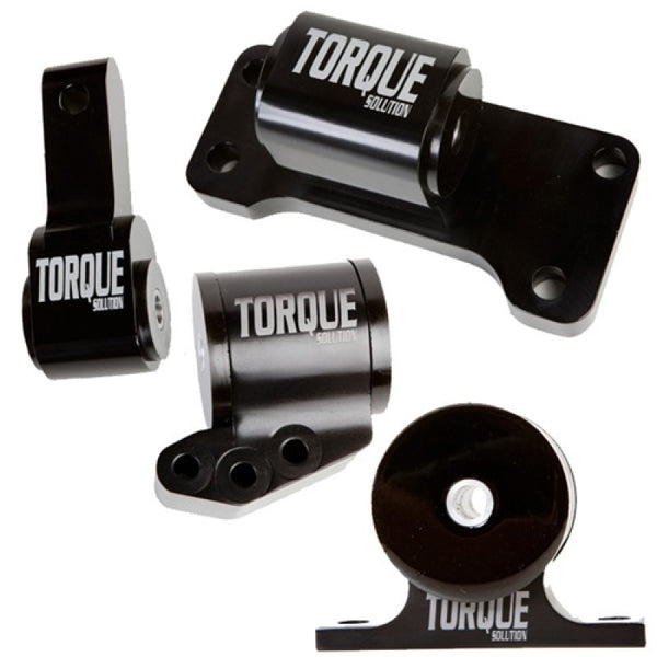Torque Solution Billet Aluminum 4 Piece Engine Mount Kit: Mitsubishi Evolution 01-06 (5sp Only) - Bull Strap