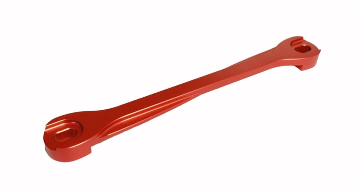 Torque Solution Billet Battery Tie Down: Subaru WRX/STi/Legacy/Forester/Outback Red - Bull Strap