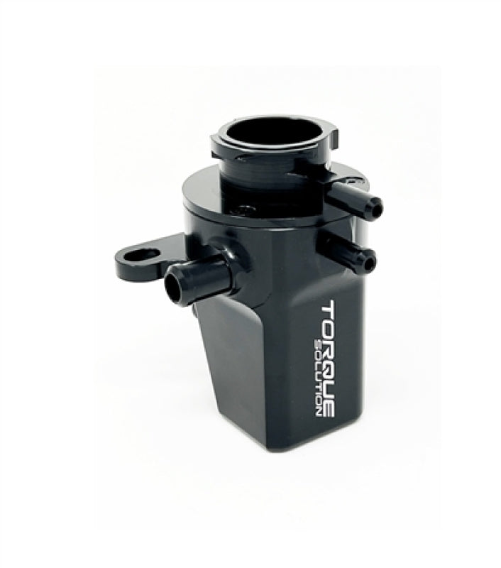 Torque Solution Coolant Expansion Tank: Subaru WRX 02-07 / STI 04-22 / Forester XT 04-08 - Black - Bull Strap