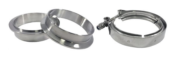 Torque Solution Stainless Steel V-Band Clamp & Flange Kit - 3in (76mm) - Bull Strap