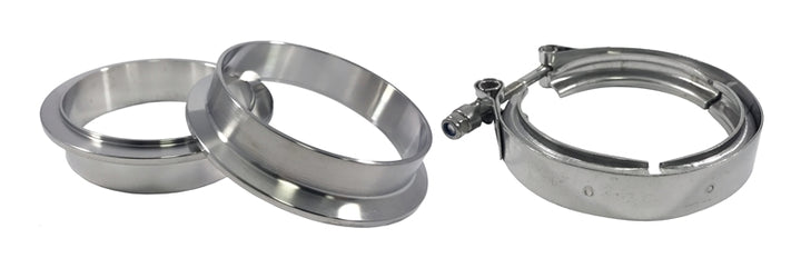 Torque Solution Stainless Steel V-Band Clamp & Flange Kit - 3in (76mm) - Bull Strap