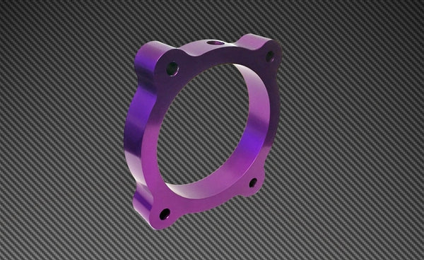 Torque Solution Throttle Body Spacer (Purple): Hyundai Genesis V6 3.8L 2013+ - Bull Strap