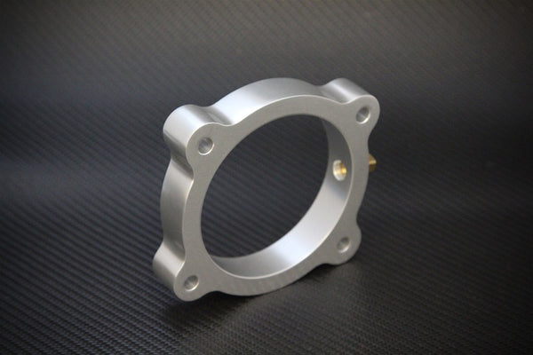 Torque Solution Throttle Body Spacer (Silver): Hyundai Genesis V6 3.8L 2013+ - Bull Strap