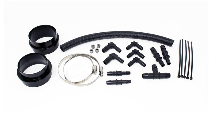 Torque Solution Turbo Inlet Hose Black (Non-Recirc): 02-07 Subaru WRX / 04-20 STI / 05-09 Legacy GT - Bull Strap