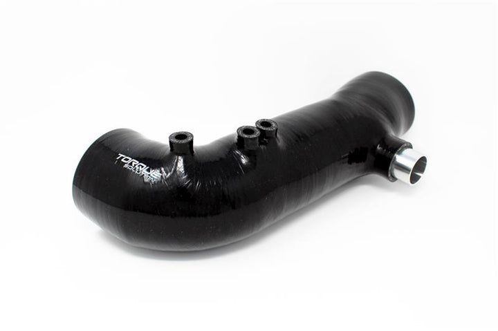 Torque Solution Turbo Inlet Hose Black (Recirc): 02-07 WRX / 04-20 STI / 05-09 Legacy GT (3in Inlet) - Bull Strap