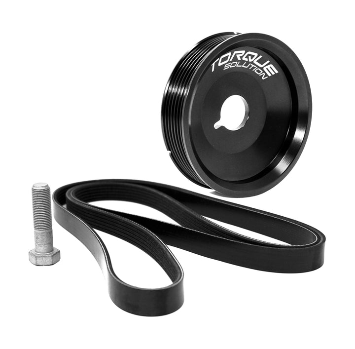 Torque Solution Underdrive Crank Pulley Kit Porsche Boxster/Cayman/996/997 w/AC (Excl Turbo Engines) - Bull Strap