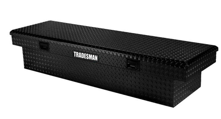 Tradesman Aluminum Economy Cross Bed Truck Tool Box (72in.) - Black - Bull Strap