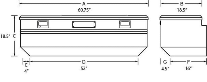 Tradesman Aluminum Flush Mount Truck Tool Box (60in.) - Brite - Bull Strap