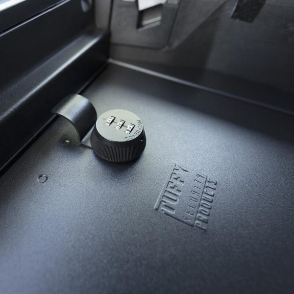 Tuffy Console Safe W/ Combo Lock For Ford Fseries Flow Thru Console - Bull Strap