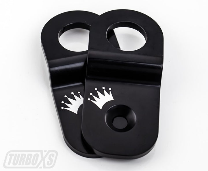 Turbo XS 15-16 Subaru WRX/STI Billet Aluminum Radiator Stay - Black - Bull Strap