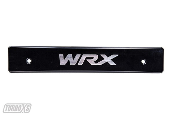 Turbo XS 15-17 Subaru WRX/STi Billet Aluminum License Plate Delete Black Machined WRX Logo - Bull Strap