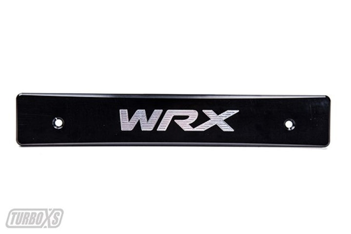 Turbo XS 15-17 Subaru WRX/STi Billet Aluminum License Plate Delete Black Machined WRX Logo - Bull Strap