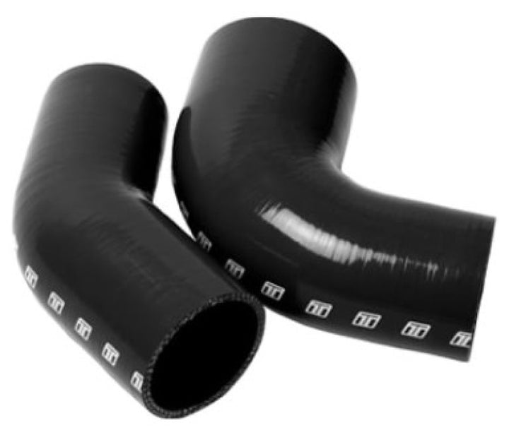 Turbosmart 90 Reducer Elbow 2.0in - 2.50in - Black - Bull Strap