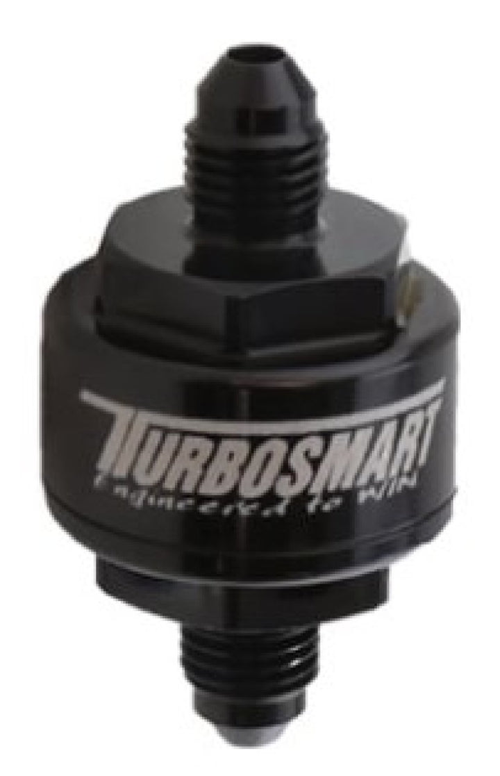 Turbosmart Billet Turbo Oil Feed Filter w/ 44 Micron Pleated Disc AN-3 Male Inlet - Black - Bull Strap