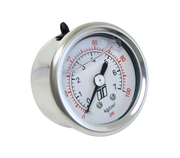 Turbosmart FPR Gauge 0-100psi Liquid Fill - Bull Strap
