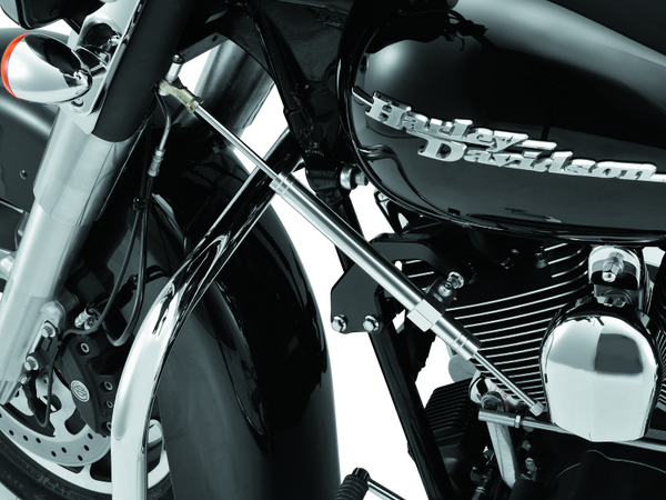 Twin Power 00-08 FLH FLT Satin Steering Damper Kit - Bull Strap