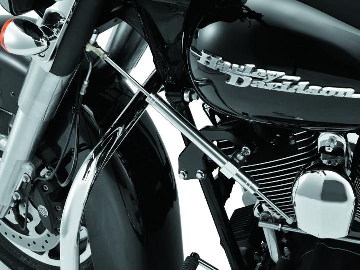Twin Power 00-08 FLH FLT Satin Steering Damper Kit - Bull Strap
