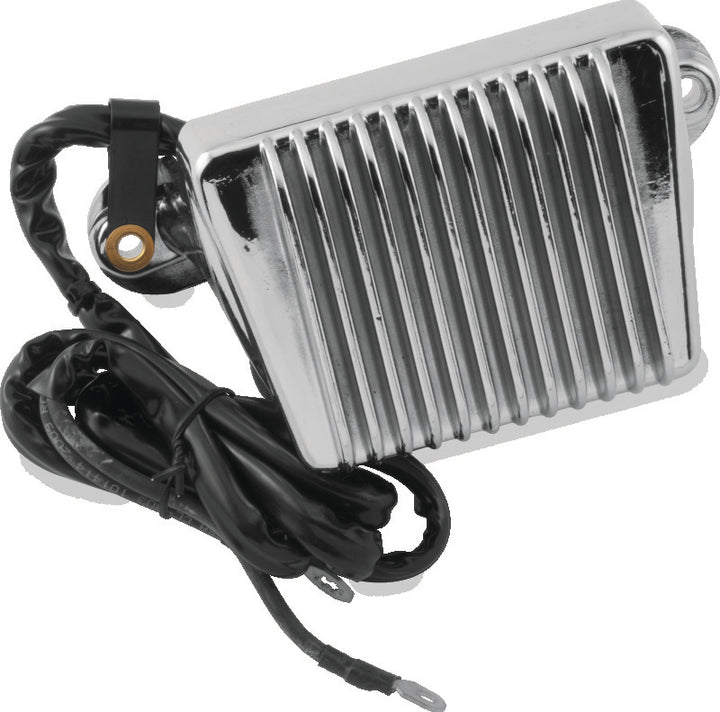 Twin Power 02-03 FLH FLT Voltage Regulator Chrome Replaces H-D 74505-02 - Bull Strap
