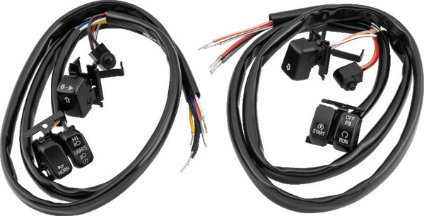 Twin Power 07-10 Big Twin and XL Black Handlebar Switch Kit Does Not Include Audio or Cruise - Bull Strap