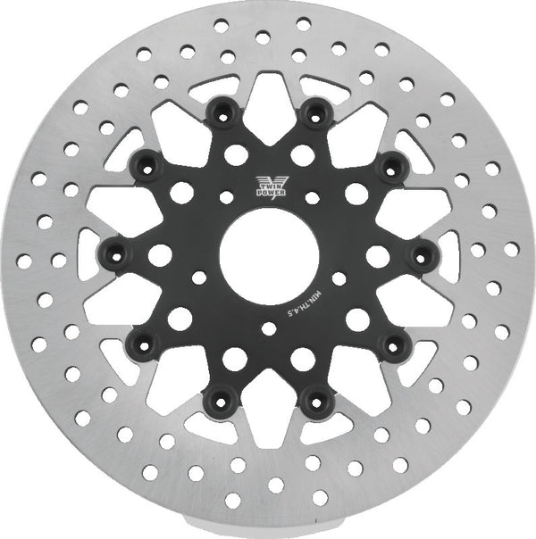 Twin Power 08-13 FLH FLT 08-16 FLHR 06-17 Dyna Front 11.8 Floating Rotor Mesh Black - Bull Strap