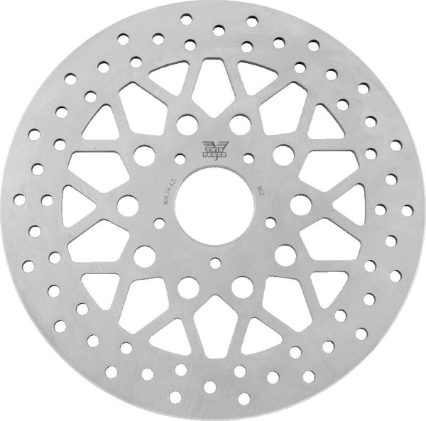 Twin Power 08-13 FLH FLT 08-16 FLHR 06-17 Dyna Front 11.8 Solid Rotor Mesh Stainless - Bull Strap