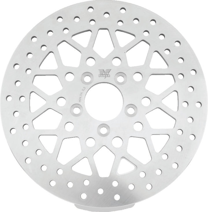Twin Power 08-Up FLH FLT Rear 11.8 Solid Rotor Mesh - Bull Strap