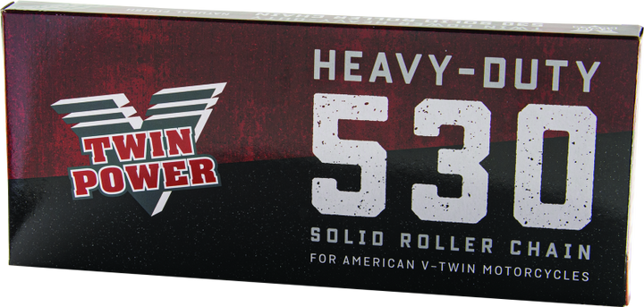 Twin Power 530 Drive Heavy Duty Drive Chain 530 X 120 link Natural Finish - Bull Strap