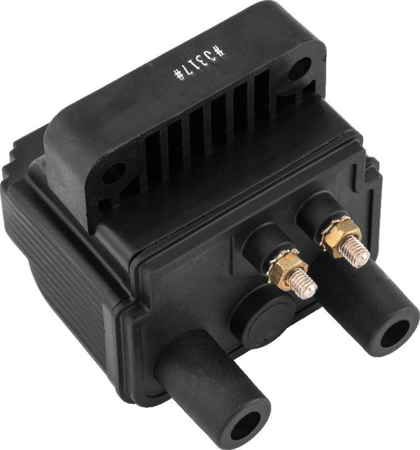 Twin Power 80-84 Big Twin and XL Mini Ignition Coil Black Replaces H-D 31614-83 3 Ohm - Bull Strap