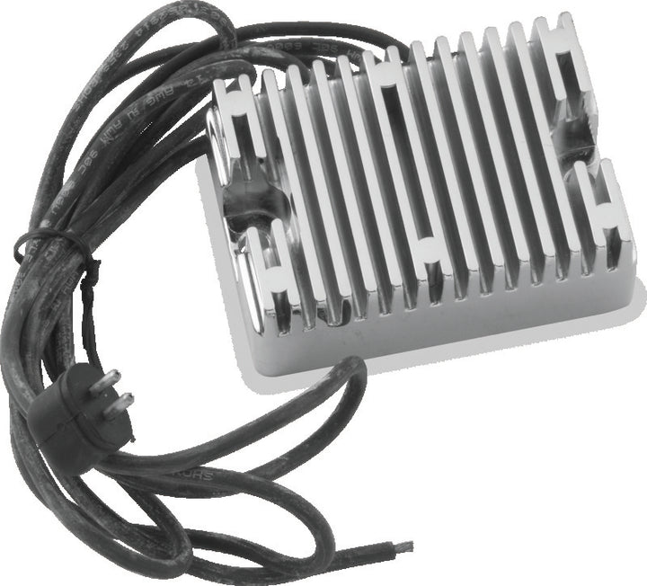 Twin Power 81-88 Big Twin Voltage Regulator Chrome Replaces H-D 74516-86 22 Amp - Bull Strap