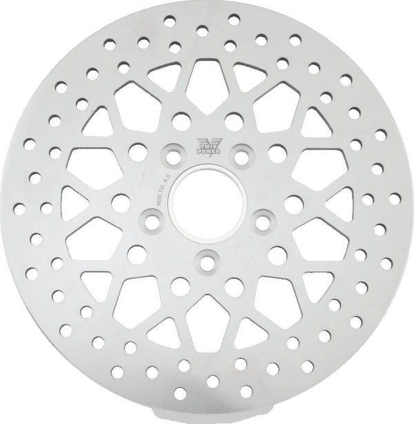 Twin Power 84-17 Big Twin Exc 08-17 FLH FLT Rear 11.5 Solid Rotor Mesh - Bull Strap