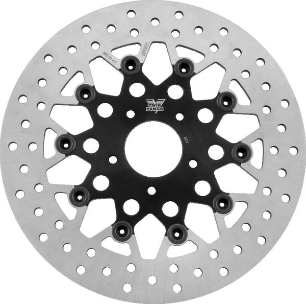 Twin Power 84-17 Big Twin Exc 11.8 and Lug Mount 84-13 XL Front 11.5in Floating Rotor Mesh Black - Bull Strap