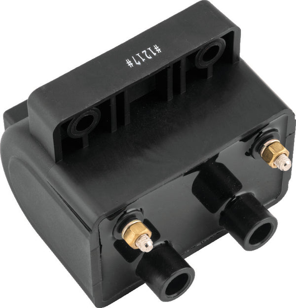 Twin Power 85-99 Big Twin 85-03 XL Exc EFI Twin Power Ignition Coil Black Replaces H-D 31614-83A - Bull Strap