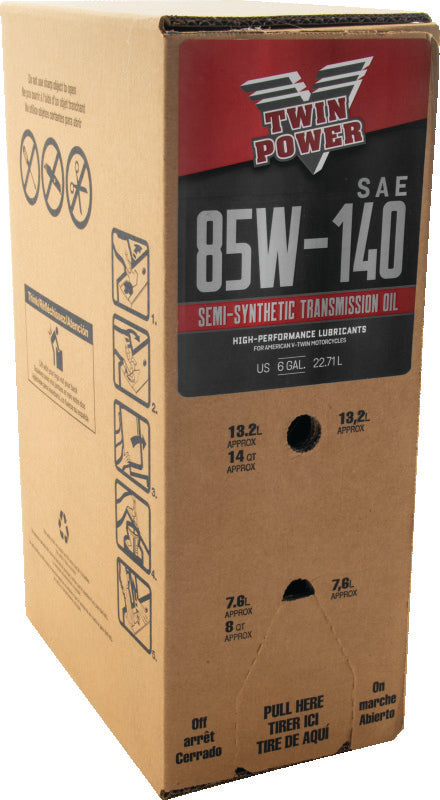 Twin Power 85W140 Semi-Synthetic Transmission Lube 6 Gallon Bag In Box - Bull Strap