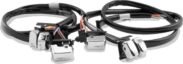 Twin Power 96-06 Big Twin and XL Chrome Handlebar Switch Kit - Bull Strap