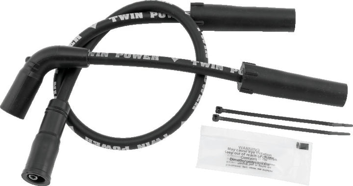 Twin Power 99-06 FLH FLT With Carb 07-Up XL Black Ignition Wire Set - Bull Strap