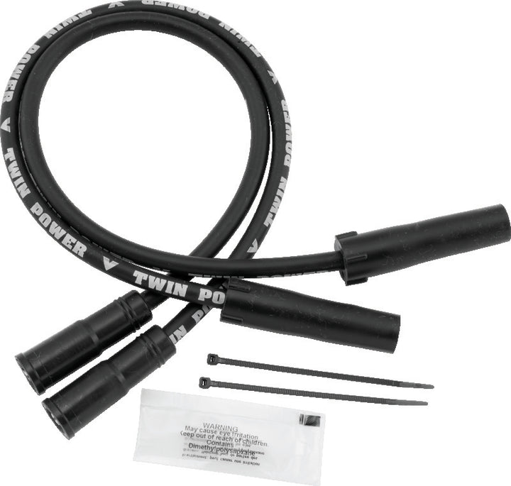 Twin Power 99-08 FLH FLT With EFI 04-06 XL Black Ignition Wire Set - Bull Strap