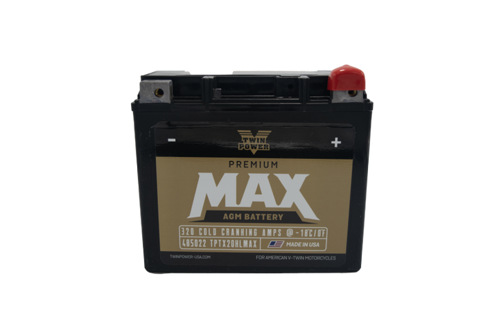 Twin Power GYZ-20HL Premium MAX Battery Replaces H-D 65989-97A Made in USA 320 CCA - Bull Strap