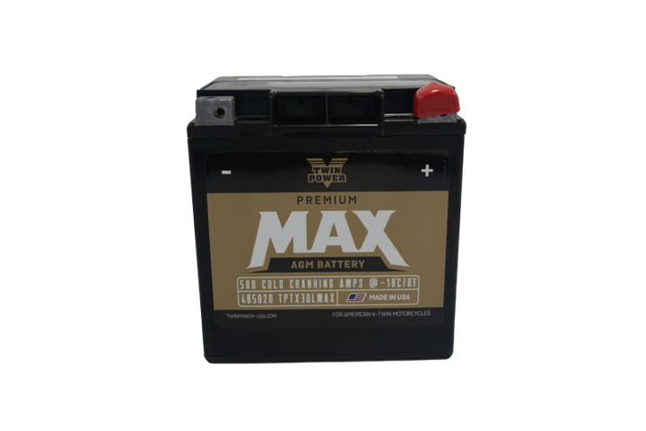 Twin Power GYZ-32HL Premium MAX Battery Replaces H-D 66010-97A Made in USA 500 CCA - Bull Strap