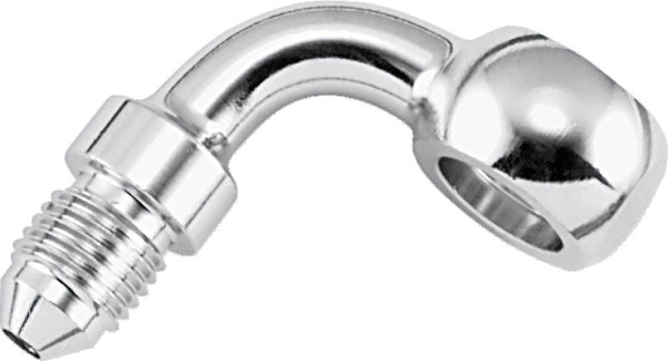 Twin Power Stainless Brake Fitting 3/8 Inch X AN3 90 Degree Banjo Adaptor - Bull Strap