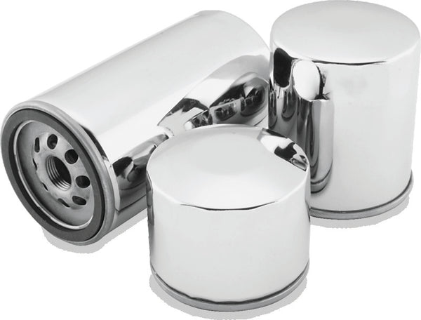 Twin Power Twin Cam and M8 Chrome Magnetic Oil Filter Replaces H-D 63798-99 with Backflow Valve - Bull Strap