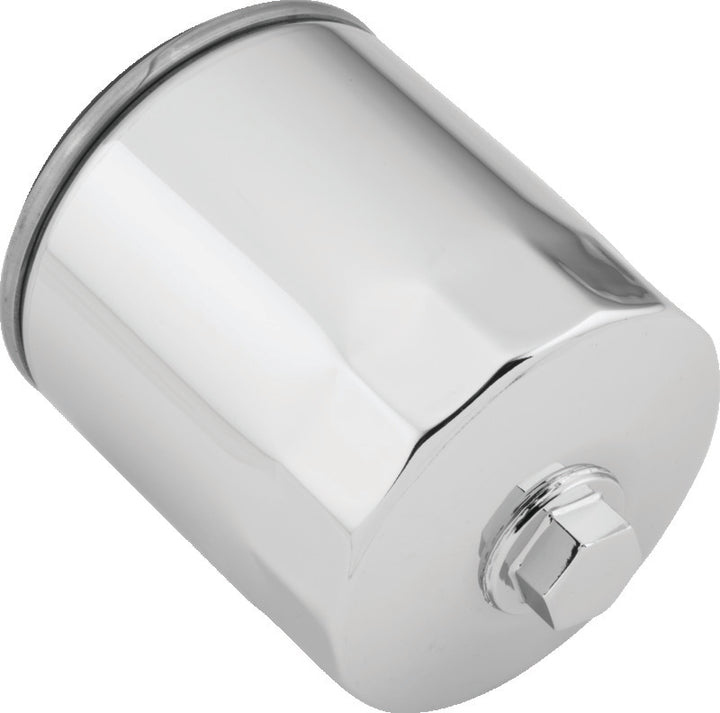 Twin Power Twin Cam and M8 Chrome Magnetic Oil Filter With Nut Rpls H-D 63798-99 w/ Backflow Valve - Bull Strap