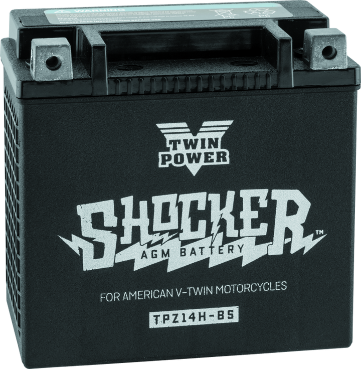 Twin Power YTX-14 Shocker Battery Replaces H-D 65948-00 220 CCA - Bull Strap