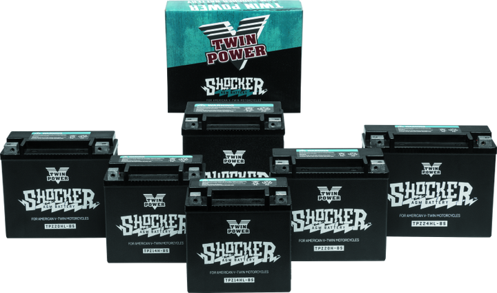 Twin Power YTX-14 Shocker Battery Replaces H-D 65948-00 220 CCA - Bull Strap