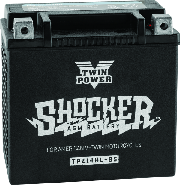 Twin Power YTX-14L Shocker Battery Replaces H-D 65958-04 220 CCA - Bull Strap