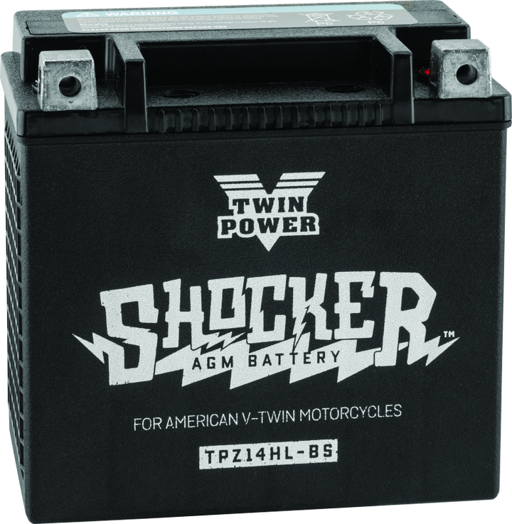 Twin Power YTX-14L Shocker Battery Replaces H-D 65958-04 220 CCA - Bull Strap