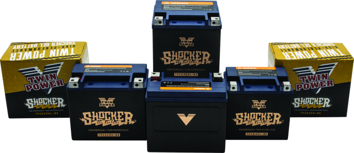 Twin Power YTX-14L Shocker Gel Battery Replaces H-D 65958-04 220 CCA - Bull Strap