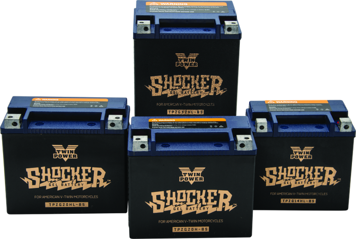 Twin Power YTX-14L Shocker Gel Battery Replaces H-D 65958-04 220 CCA - Bull Strap
